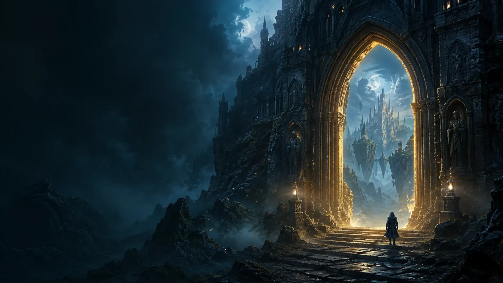 A gateway opening onto a fantasy world